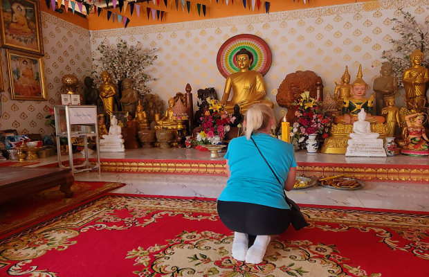Siem Reap Cambodian Buddhist Water Blessing and Local Market